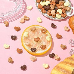 不透明樹脂模造食品デコデンカボション  ハートチョコレート  ミックスカラー  11x14x5mm&nbsp;RESI-CJC0023-11