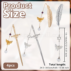 4Pcs Alloy Bookmarks&nbsp;AJEW-OC00037