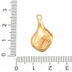 304ステンレススチールエナメルペンダント  花のチャーム  ゴールドカラー  グリーン  23x14x7mm  穴：1.8mm&nbsp;STAS-G388-02G-03