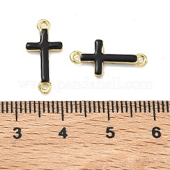 Brass Enamel Religion Cross Links Connector Charms&nbsp;KK-D229-07G-01