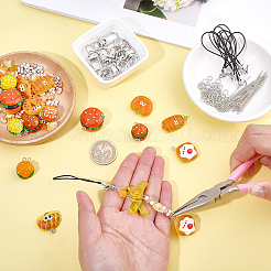 DIYモバイルストラップ製作キット  樹脂とアクリルのペンダント、ガラスのシードビーズ、合金の回転留め金、真鍮の丸カン、ガラスビーズ、真鍮のアイピンを含む  ミックスカラー  3.5x6x3.5mm  穴：0.8mm&nbsp;DIY-BM0002-78