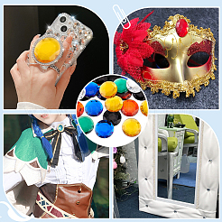 30個 6色フラットバックアクリルラインストーンカボション  DIYネイルアート  車  携帯電話の装飾  半円  ミックスカラー  40x6.5mm  5個/カラー&nbsp;OACR-OC0001-16B