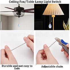 3Pcs 3 Styles Glass Charms Ceiling Fan Pull Chain Extenders&nbsp;HJEW-SP0001-81