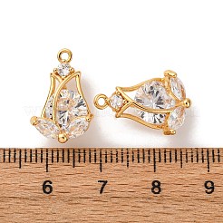 Brass Micro Pave Cubic Zirconia Pendants&nbsp;KK-K382-46G