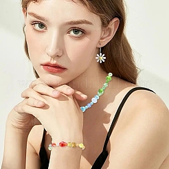 18連売り 18スタイル ガラスビーズ連売り  ロンデル＆バイコーン  多面カット  淡緑色  4~12x3~8mm  穴：0.4~1.2mm  1連/スタイル&nbsp;GLAA-YW0005-53A