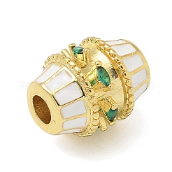 Barrel Brass Micro Pave Cubic Zirconia Spacer Beads&nbsp;KK-U050-11G-02
