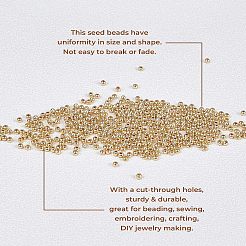 FGB 12/0 ラウンド ガラス シード ビーズ  グレードA  ビーズラウンドアイリス  黄金メッキ  2x1.5mm  穴：0.5mm  約16500個/袋&nbsp;SEED-OL0001-08A-02