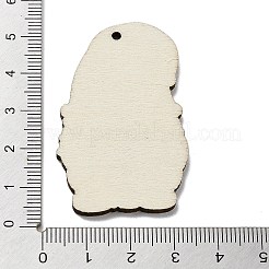 母の日の木製ペンダント  サンタクロース  49.5x30.5x2.5mm  穴：2mm&nbsp;WOOD-I012-01H