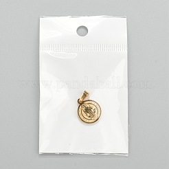 Flat Round with San Benito & Word 304 Stainless Steel Charms&nbsp;X-STAS-I036-03A