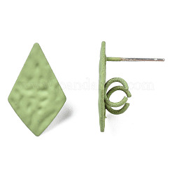スプレー塗装鉄スタッドピアスパーツ  二重垂直ループ付き  凧  黄緑  18x11mm  穴：3mm  ピン：0.7mm&nbsp;IFIN-N008-013A
