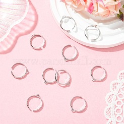 Shegrace 調節可能な真鍮製リング部品  ループリングベース  カドミウムフリー＆ニッケルフリー＆鉛フリー  プラチナメッキ  穴：1mm  内径：15.5mm&nbsp;XGR0088P-132P