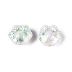 手作りの陶器ビーズ  光沢釉の磁器  爪  ミディアムアクアマリン  12.5~13.5x14~15x8~9mm  穴：1.6~2mm&nbsp;PORC-N012-08B