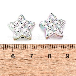 UVメッキアクリルビーズ  虹色の  スター  銀メッキ  14.5x16x8mm  穴：2mm&nbsp;MACR-L015-21