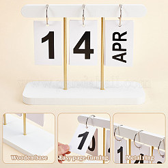 Wood Flip Perpetual Desk Calendar&nbsp;DJEW-WH0039-83B