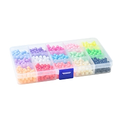15色のプラスチックビーズ  ラウンド  ミックスカラー  6x8mm  穴：1.5mm  約70PCS /カラー  1050pc&nbsp;MACR-FS0001-79