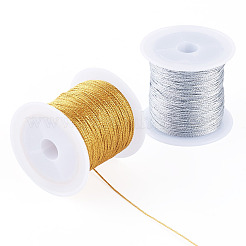 2ロール 2色 12本撚り 丸型ペット用メタリック糸  ミックスカラー  0.8mm  1ロール/色&nbsp;MCOR-TA0001-03D