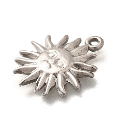 304ステンレスペンダント  太陽のチャーム  変色防止  ステンレス鋼色  19.5x16.5x2.5mm  穴：1.2mm&nbsp;LS-STAS-P381-07P