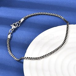 304 Stainless Steel Curb Chian Bracelets for Women Men&nbsp;BJEW-K240-12A-AS