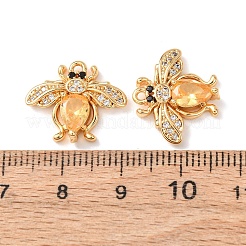 Brass Micro Pave Cubic Zirconia Pendants&nbsp;KK-A284-16G-03