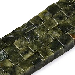 天然台湾ヒスイのビーズ連売り  キューブ  8~8.5x8~8.5x8~8.5mm  穴：1.2mm  約47~49個/連  15.35~15.79'''（39~40.1センチメートル）&nbsp;G-T139-8x8-21A