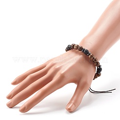 Anxiety Stress Synthetic Hematite & Natural Lava Rock Bracelets for Men Women&nbsp;BJEW-JB06774