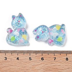 Transparent Resin Bowknot Kitten Decoden Cabochons&nbsp;RESI-M045-07E