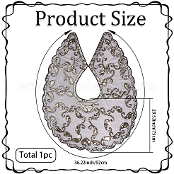 ポリエステルとプラスチックのスパンコールのショール  衣料品用  ブラック  750x920x2mm  内径：700mm&nbsp;AJEW-BM0001-60A