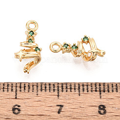 Brass Micro Pave Cubic Zirconia Charms&nbsp;KK-N263-140A-G