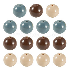 15 個 3 色不透明アクリルビーズ  ラウンド  ミックスカラー  20mm  穴：2.2mm  5個/カラー&nbsp;SACR-TADJ0001-04