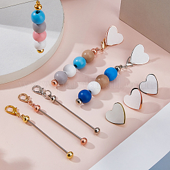 12Pcs 3 Styles Iron Bar Beadable Pendant Decorations&nbsp;KEYC-FH00081
