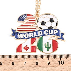 Alloy Enamel Flag 2026 Football Pendant Necklaces for Women&nbsp;AL-CBA3C8B-15G