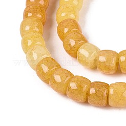 焼き絵の具、ひび割れガラスビーズ、糸  バレル  ゴールデンロッド  8~9x6~6.5mm  穴：1~1.2mm  約125~128個/連  30.91~31.50インチ（78.5~80cm）&nbsp;DGLA-N019-02A-01