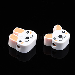 手作り樹脂粘土ビーズ  犬  砂茶色  8~10x7~9x4mm  穴：1.5mm&nbsp;CLAY-N011-029