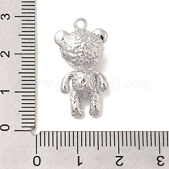真鍮チャーム  カドミウムフリー＆ニッケルフリー＆鉛フリー  クマのチャーム  プラチナメッキ  25x13x8mm  穴：1.6mm&nbsp;KK-Z073-04P