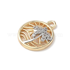 Brass Micro Pave Cubic Zirconia Pendants&nbsp;KK-C104-01G