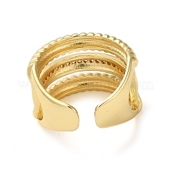 Brass Micro Pave Cubic Zirconia Open Cuff Ring&nbsp;RJEW-Q805-02G