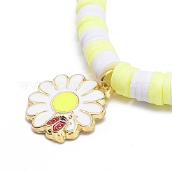 4Pcs 4 Styles Insect Theme Alloy Enamel Stretch Charm Bracelets&nbsp;BJEW-JB08763