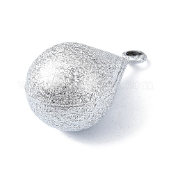 真鍮製ベルペンダント  水琴鈴(すいきんすず)  ティアドロップチャーム  銀  30.5x17~17.5mm  穴：2.8mm&nbsp;KK-K359-01S