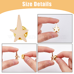スター合金ブローチ30個  メンズシャツの襟ピン  ライトゴールド  14.5x21.5x1.5mm&nbsp;AJEW-FH0004-31A