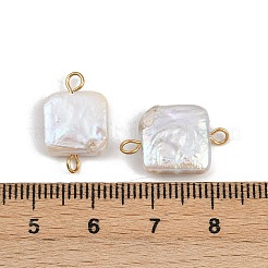Natural Freshwater Pearl Keshi Pearl Square Connector Charms&nbsp;STAS-D378-10G