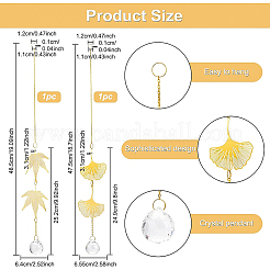 2Pcs Leaf Brass Handmade Wind Chimes&nbsp;HJEW-BC0001-18