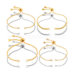 8Pcs 8 Styles Brass & Stainless Steel Slider Bracelets Making&nbsp;MAK-PH0001-07