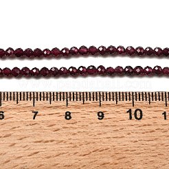 天然石ガーネットビーズ連売り  多面カット  ラウンド  3mm  穴：0.6mm  約130個/連  15.16''（38.5センチメートル）&nbsp;X-G-I341-09B-01