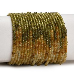 グラデーションカラーの天然黄緑色トルマリンビーズの連  多面カット  ラウンド  3mm  穴：0.5mm  約188~189個/連  15.35~15.55''（39~39.5センチメートル）&nbsp;GG-CBA767B-A01