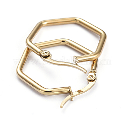 201 Stainless Steel Angular Hoop Earrings&nbsp;EJEW-I245-32G