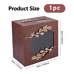 Rustic Wooden Wedding Card Box with Acrylic Window&nbsp;AJEW-WH0709-514