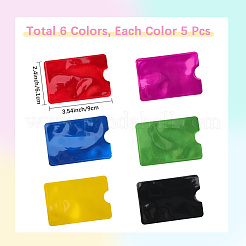 30個 6色アルミ&プラスチックID名刺ホルダー  長方形  ミックスカラー  91x62x0.1mm  5個/カラー&nbsp;AJEW-DJ0004-33