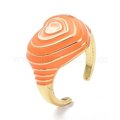 Brass Enamel Cuff Rings&nbsp;RJEW-P023-21G