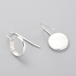 304ステンレススチールピアスフック  フラットラウンド  銀  トレイ：10mm  20x12mm  21ゲージ  ピン：0.7mm&nbsp;STAS-F227-22B-S