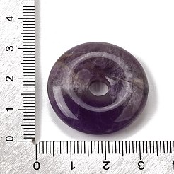 天然石アメジストペンダント  ドーナツ/円盤チャーム  29.5~30.5x7.5~8mm  穴：6.3~6.5mm&nbsp;G-F820-13A-05